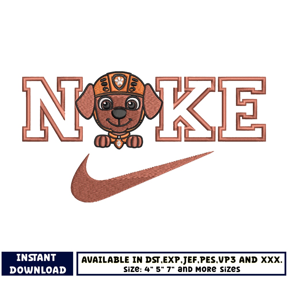 Swoosh Zuma embroidery design