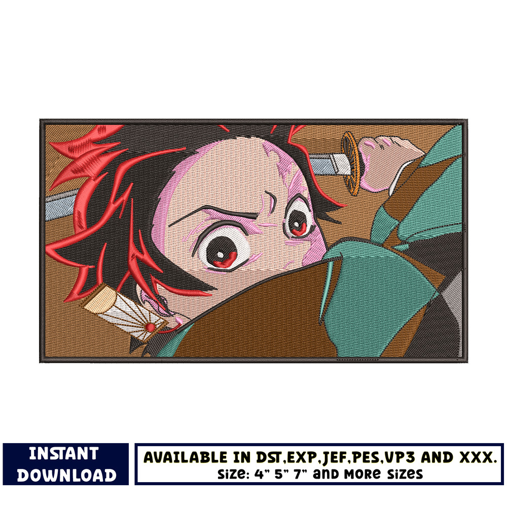 Tanjiro kamado embroidery design