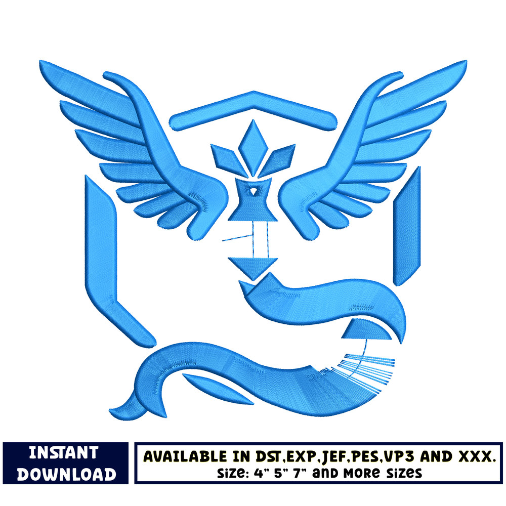 Team Mystic Logo embroidery designs