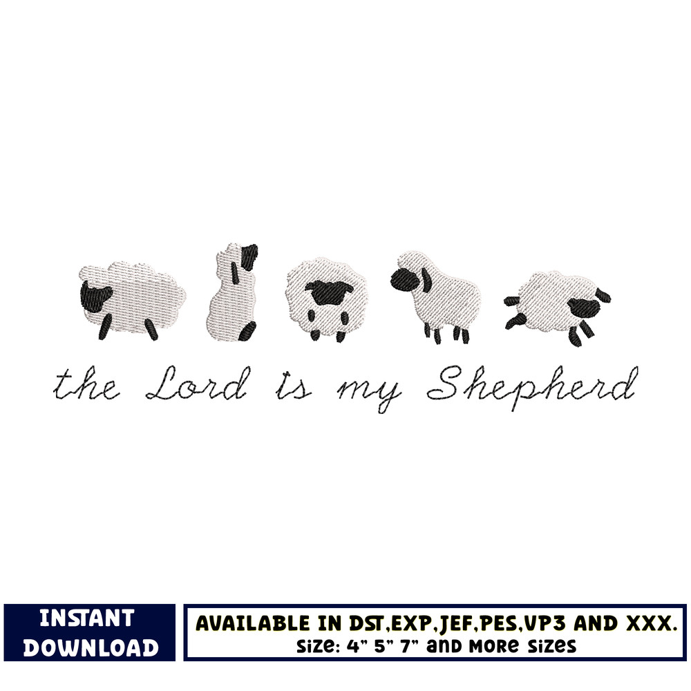 The lord is my shepherd embroidery