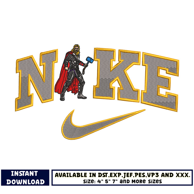 Thor Logo Nike embroidery design