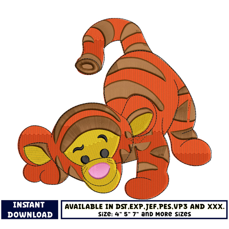 Tigger pooh embroidery design