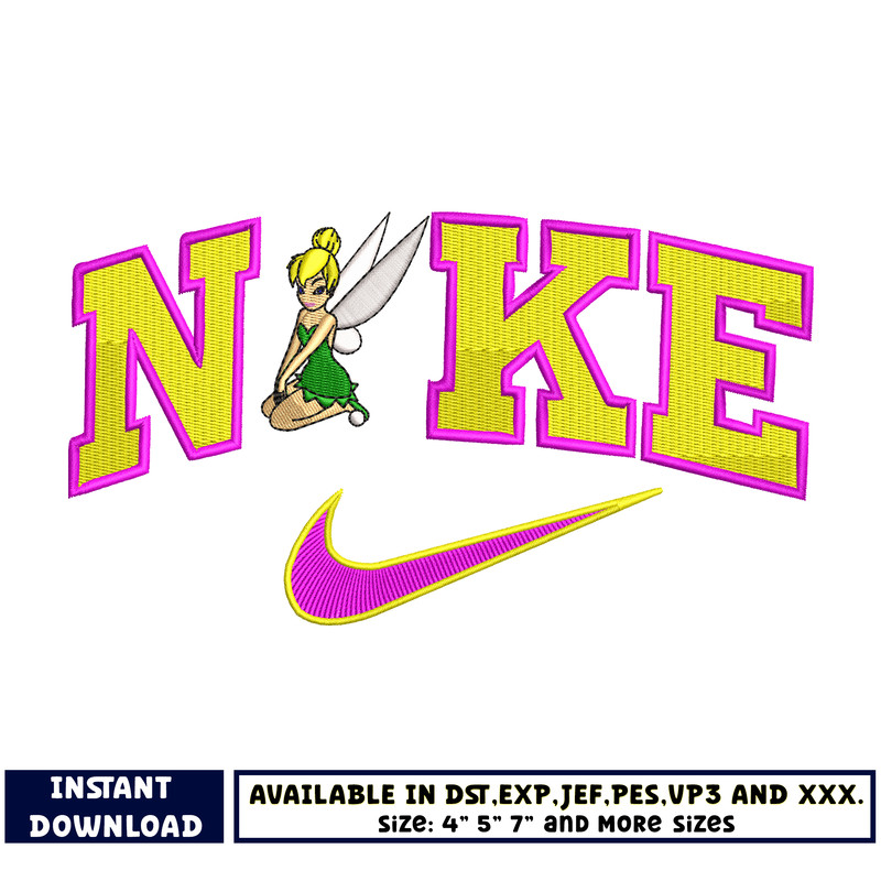 Tinkerbell nike embroidery design
