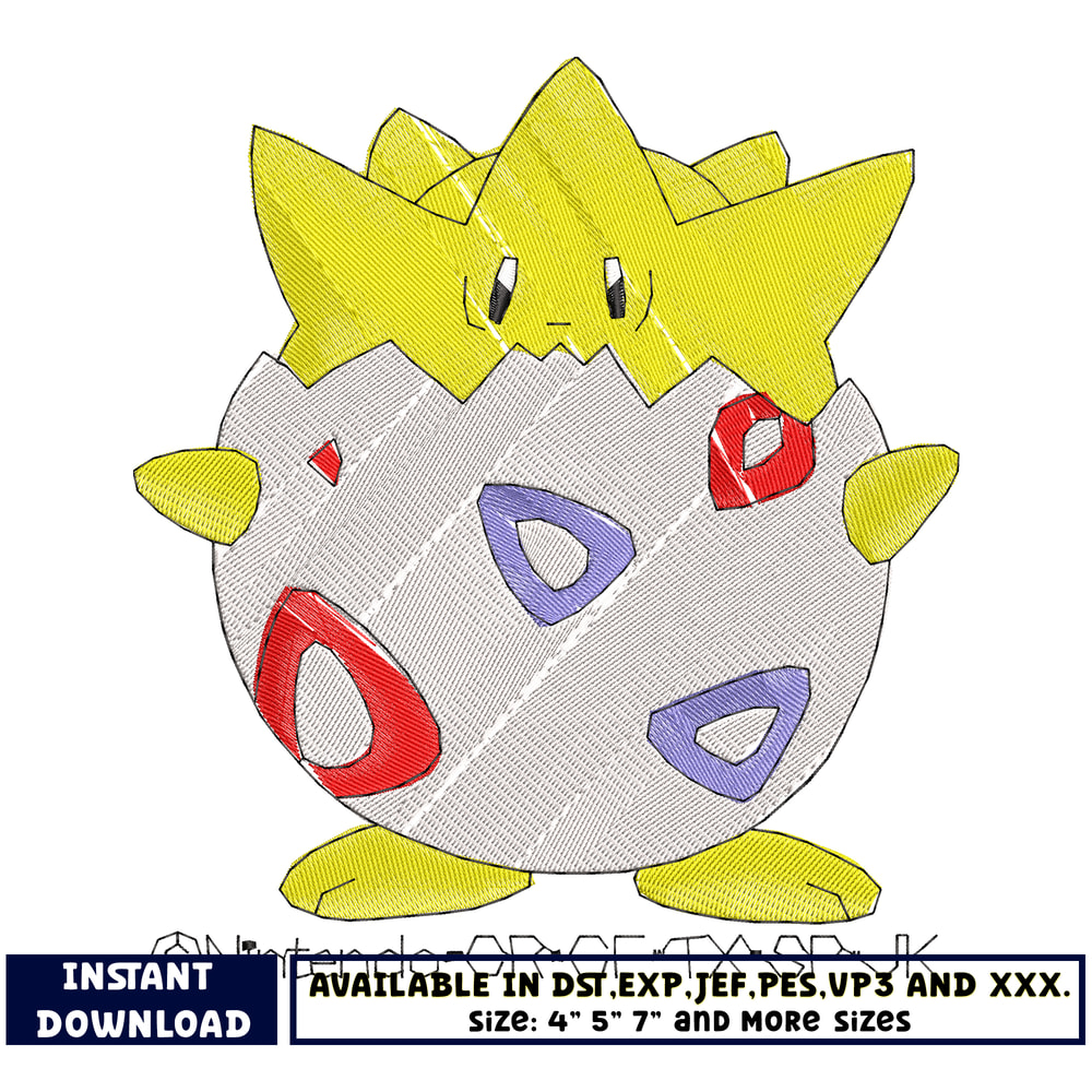 Togepi embroidery design