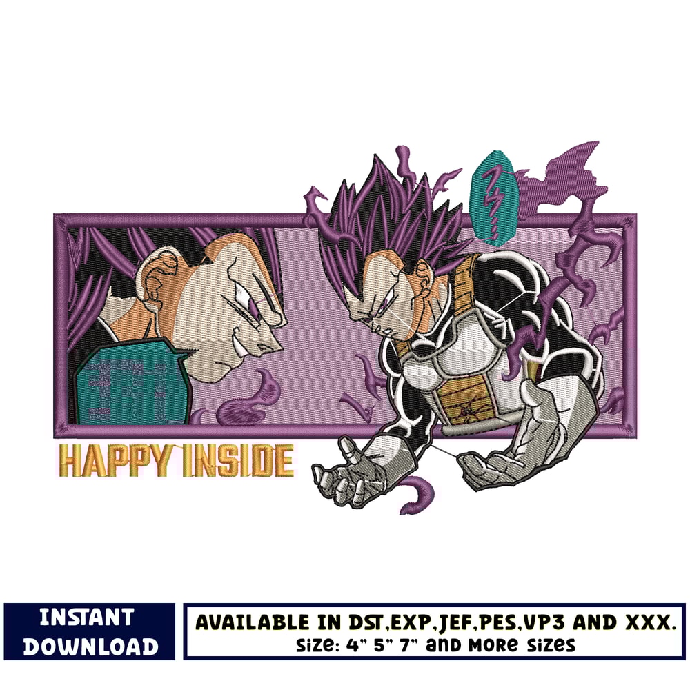 Vegeta Ultra Ego Form embroidery design