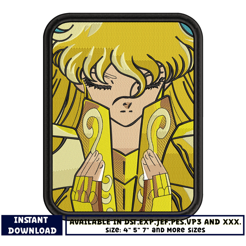 Virgo Shaka embroidery design