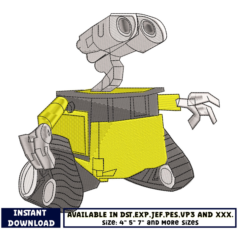 Wall-e embroidery design