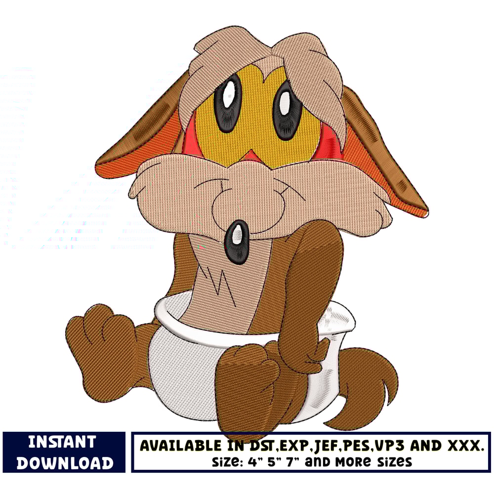 Wile E. Coyote embroidery design