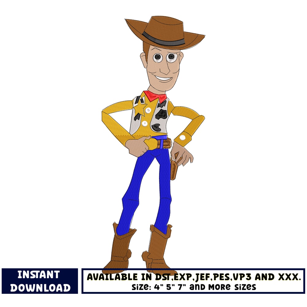 Woody embroidery design