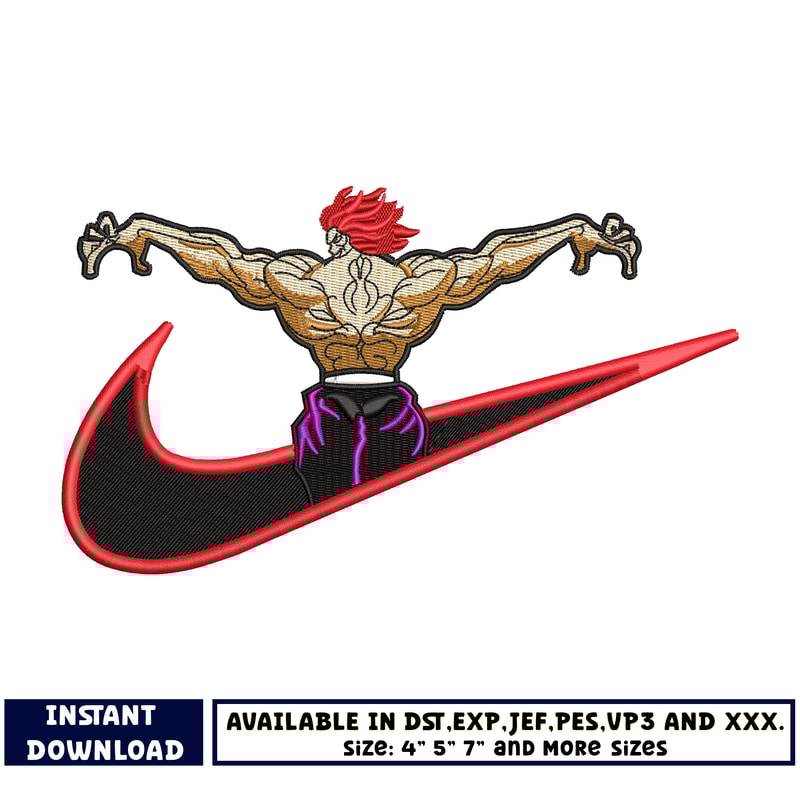 Yujiro Hanma logo nike embroidery design