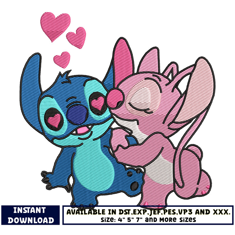 Angel kiss stitch embroidery