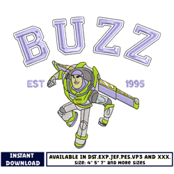 buzz toy story est 1995 embroidery design