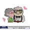 Carl Fredricksen and wife embroidery design