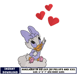 daisy duck baby embroidery design