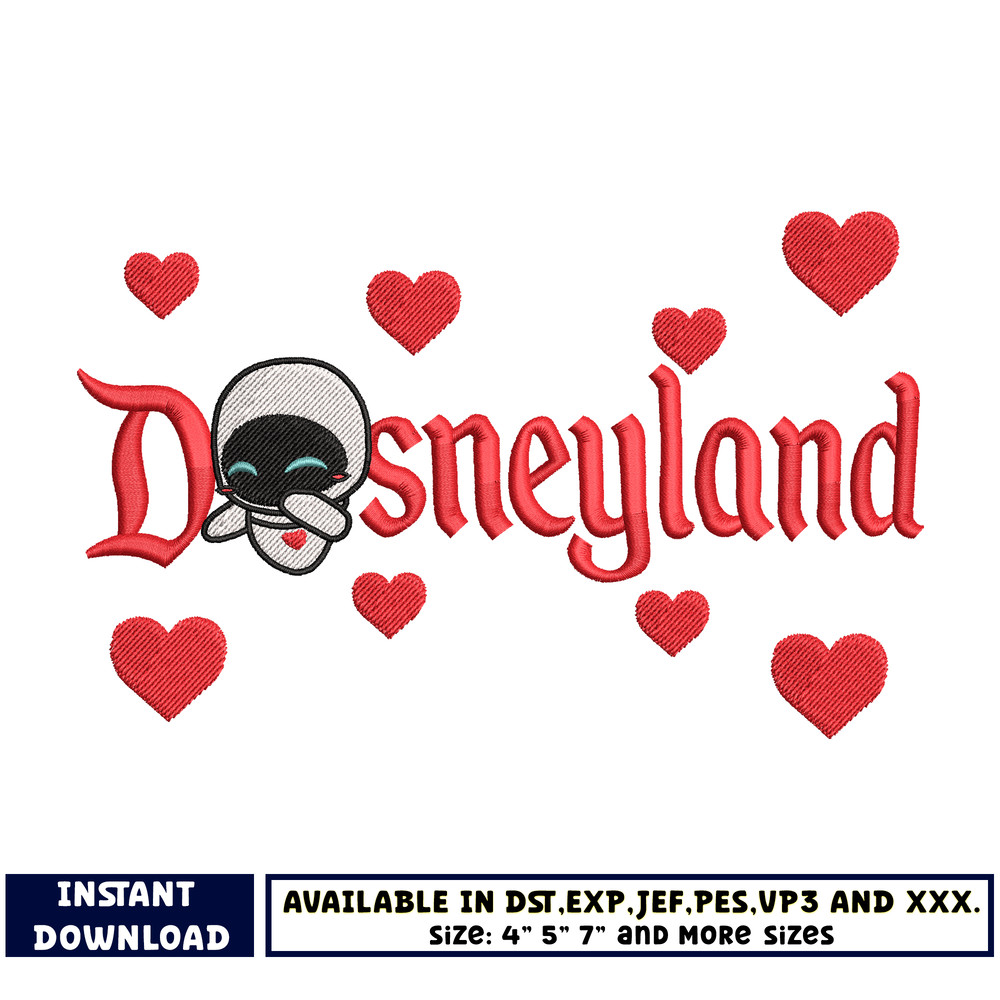 eve love disneyland embroidery design