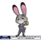 Judy Hopps bunny embroidery design