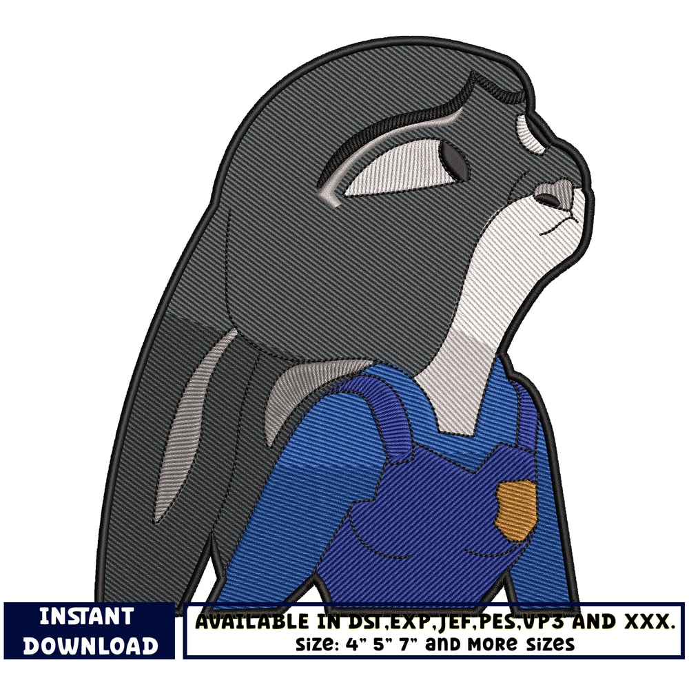 Judy Hopps embroidery design