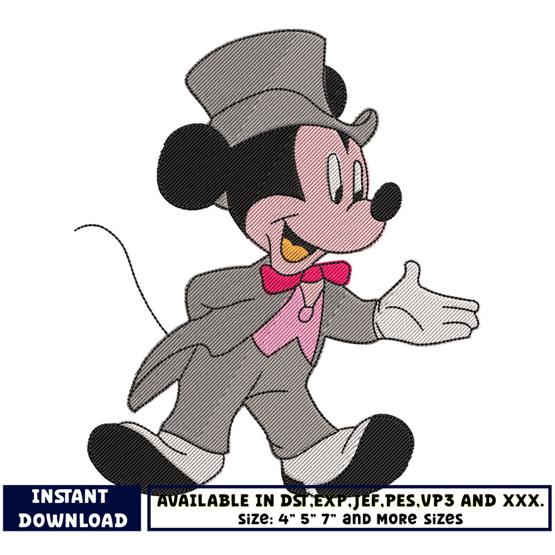 mickey mouse groom embroidery