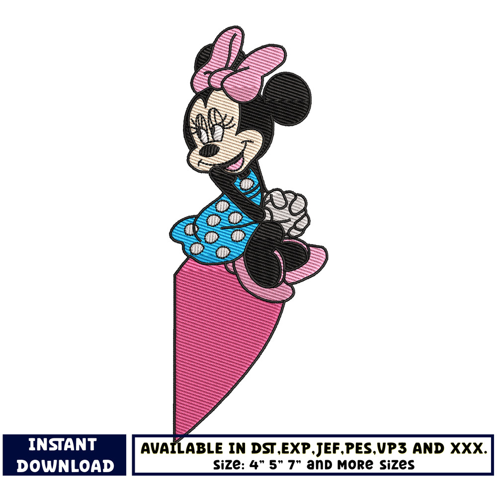 minnie half love embroidery