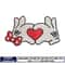minnie hand love embroidery