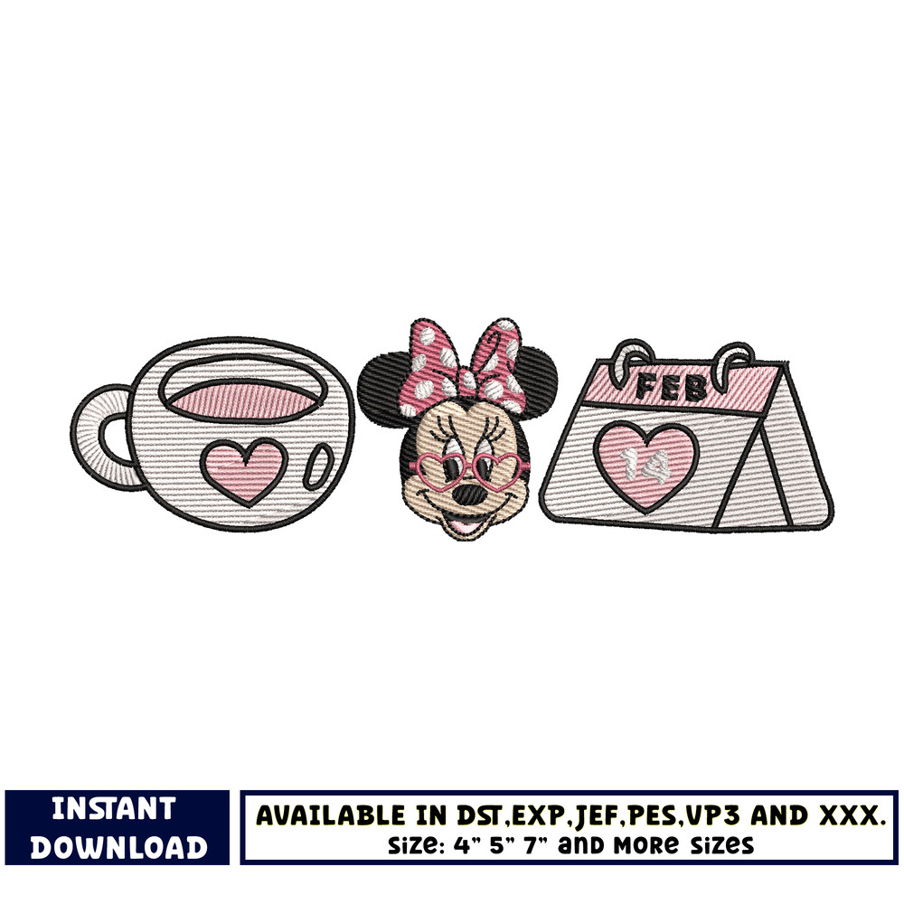 minnie mouse head cup embroidery