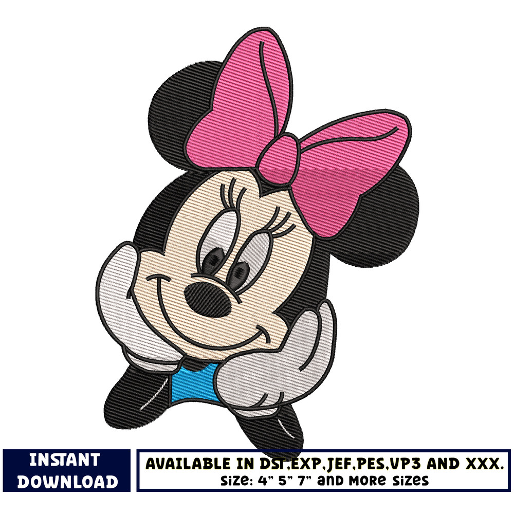 minnie mouse head embroidery
