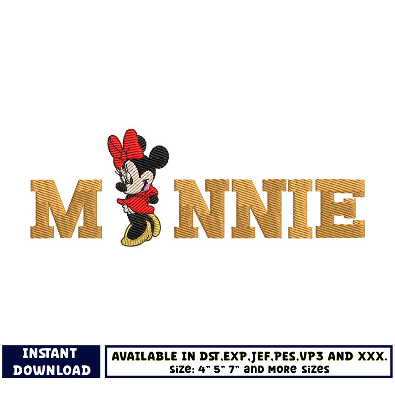 minnie mouse name embroidery