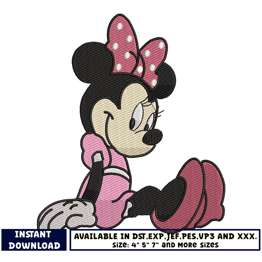 minnie mouse pink embroidery
