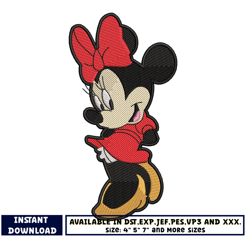 minnie mouse red embroidery
