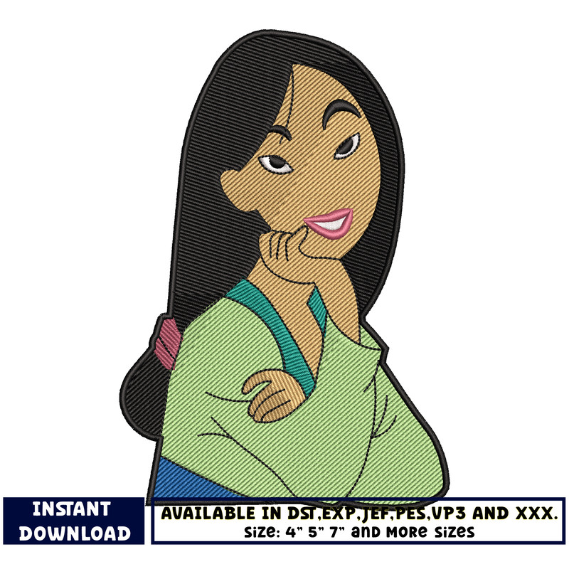 mulan princess embroidery