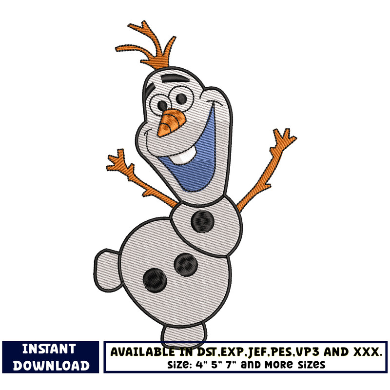 olaf disney elsa embroidery