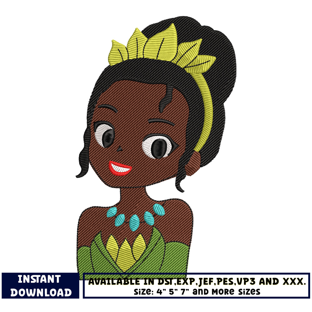 Princess tiana embroidery