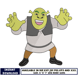 shrek disney embroidery design