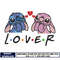 Stitch angel lover embroidery design