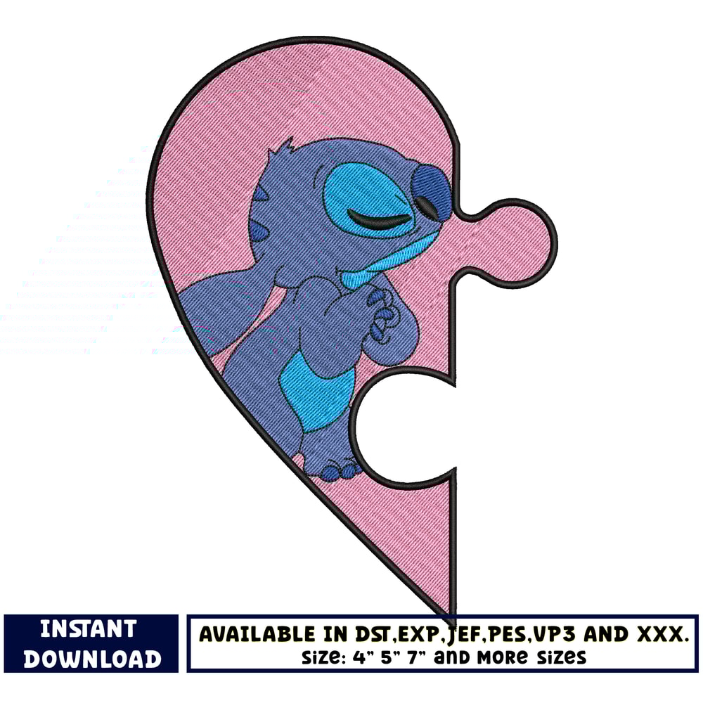 Stitch half love embroidery design