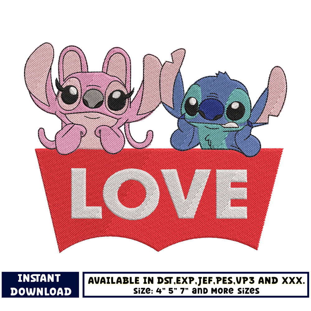 Stitch love embroidery design