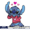 Stitch love shirt embroidery design
