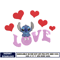 Stitch love valentine embroidery design