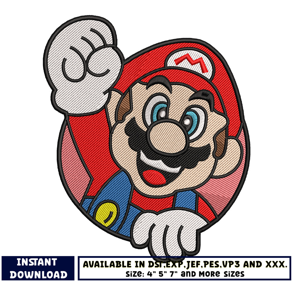 Super mario bros embroidery design