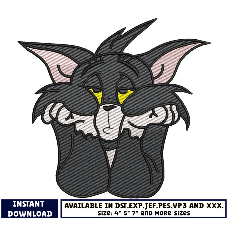 Tom sad embroidery design