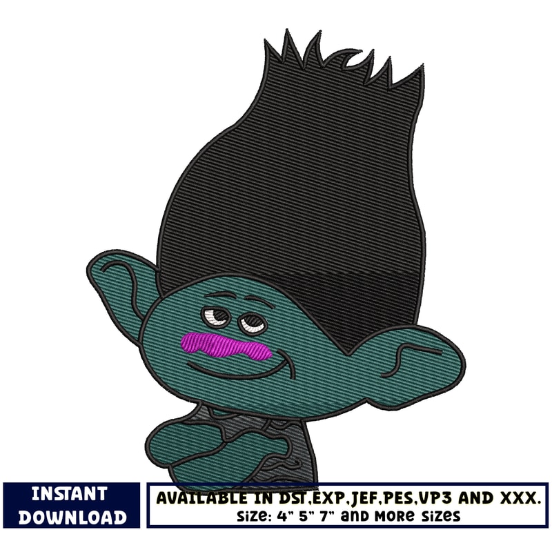 Trolls Branch embroidery design