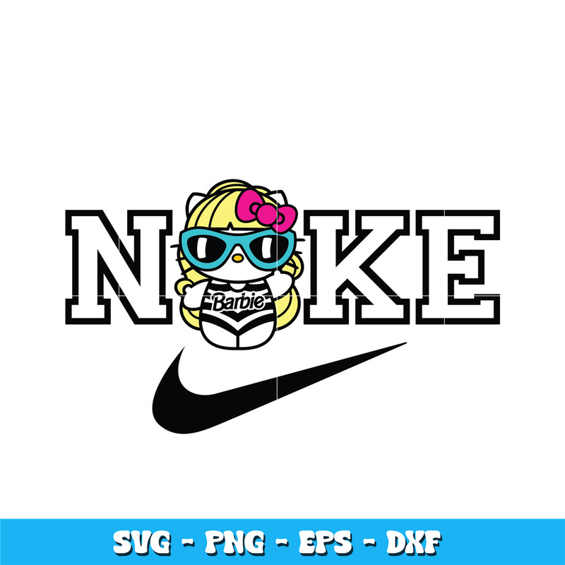 Swoosh Kitty Barbie Svg