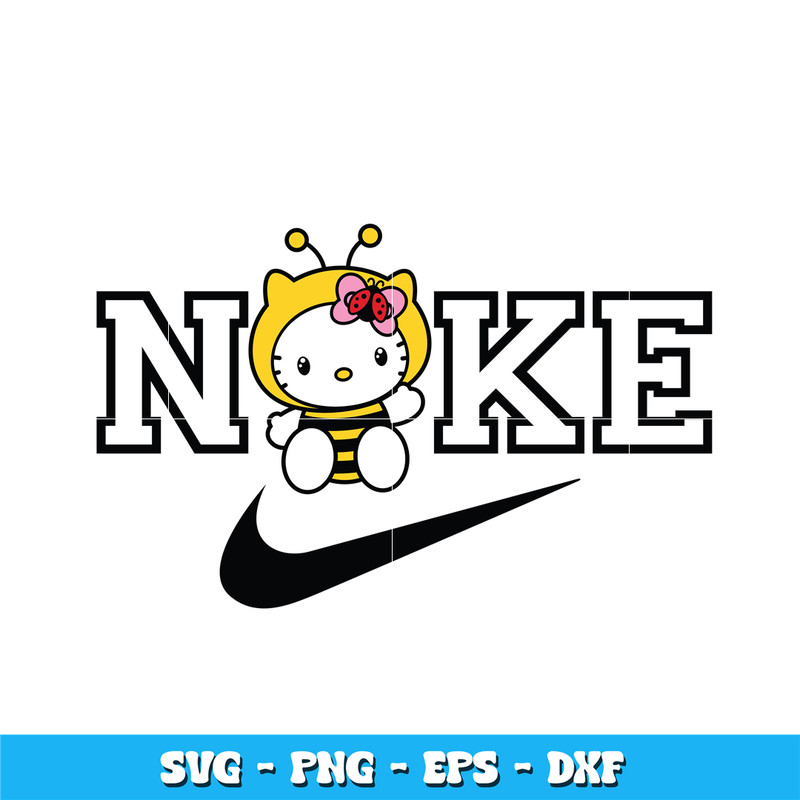 Swoosh Kitty Bee Svg
