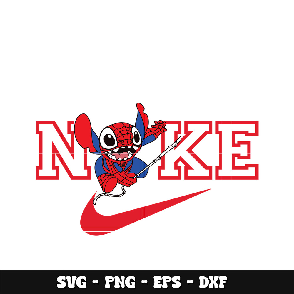 Swoosh x Stitch spiderman Svg