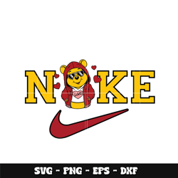 swoosh pooh love svg, winnie the pooh svg, logo brand svg, nike svg, cartoon svg, instant download.