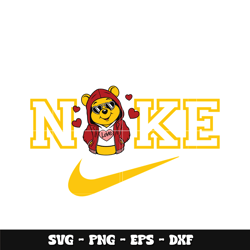 swoosh x pooh love svg, winnie the pooh svg, logo brand svg, nike svg, cartoon svg, instant download.