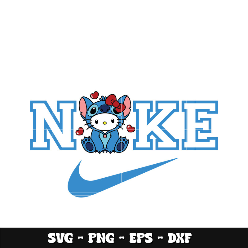 Swoosh Stitch Kitty Svg