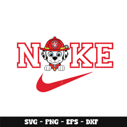 swoosh marshall paw patrol svg, paw patrol svg, logo brand svg, nike svg, cartoon svg, instant download.