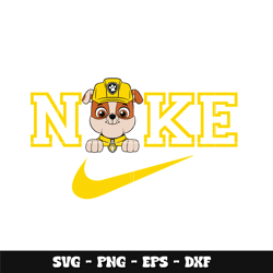 swoosh rubble paw patrol svg, paw patrol svg, logo brand svg, nike svg, cartoon svg, instant download.