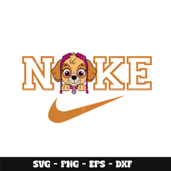swoosh x skye paw patrol svg, paw patrol svg, logo brand svg, nike svg, cartoon svg, instant download.